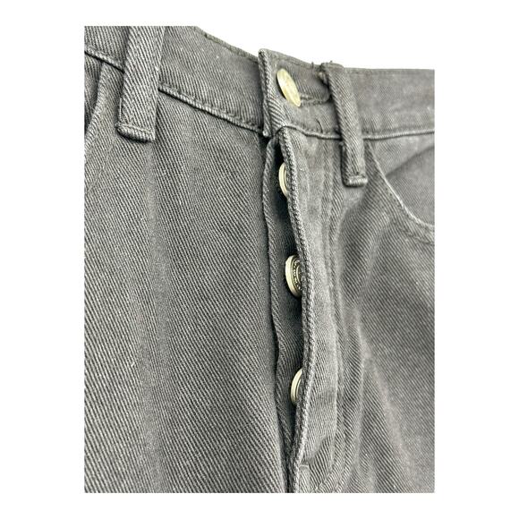 Princess Polly Jeans Womens 4 Black Denim Distressed High Rise Button Fly Grunge - Picture 2 of 8